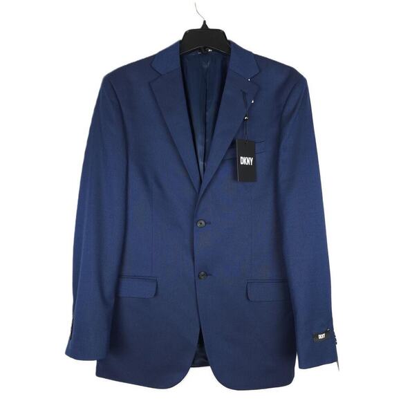 Dkny Men's Modern-Fit Stretch Suit Jacket Blue Birdseye 40R NWT - Picture 1 of 5